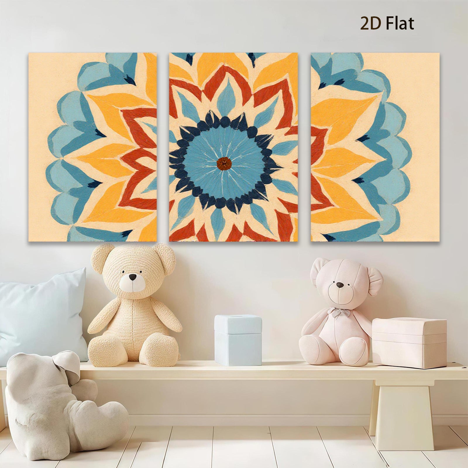 2D flat 1pc vibrant floral bloom wall art modern farmhouse decor living room bedroom kitchen gallery wrapped canvas prints botanical accent statement piece cozy home refresh