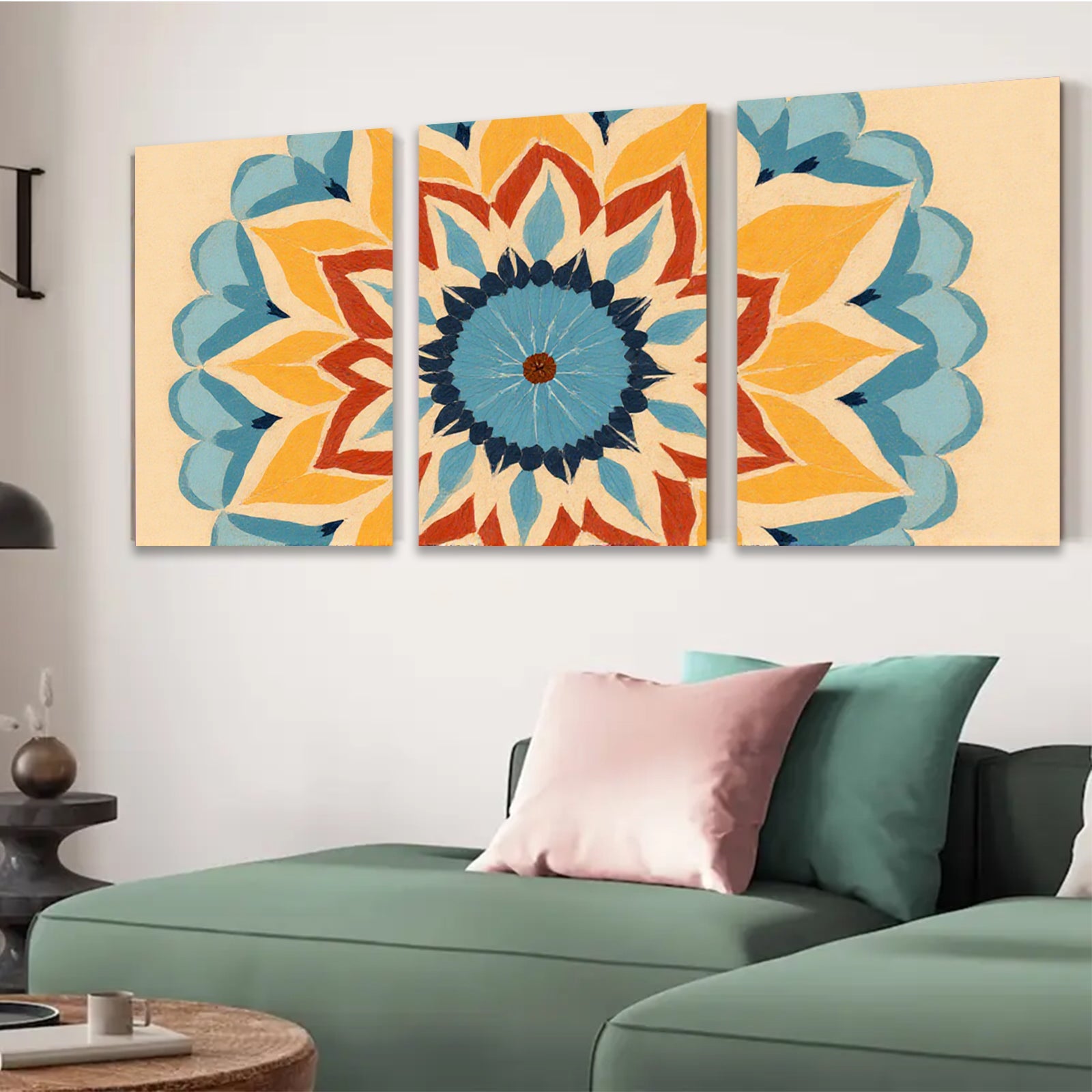 2D flat 1pc vibrant floral bloom wall art modern farmhouse decor living room bedroom kitchen gallery wrapped canvas prints botanical accent statement piece cozy home refresh