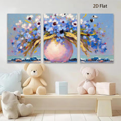 2D flat 1pc vibrant floral bouquet painting farmhouse wall decor living room bedroom art modern canvas prints gallery wrapped ready to hang