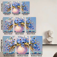 2D flat 1pc vibrant floral bouquet painting farmhouse wall decor living room bedroom art modern canvas prints gallery wrapped ready to hang