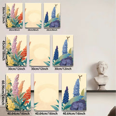 2D flat 1pc vibrant floral bouquet painting wildflowers botanical art gallery wall decor farmhouse style living room bedroom office modern farmhouse chic