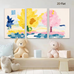 2D flat 1pc vibrant floral meadow landscape wall art for living room bedroom gallery wrapped canvas modern farmhouse style cozy home decor