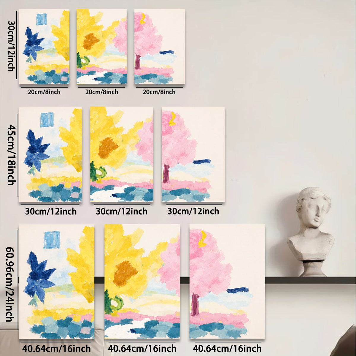 2D flat 1pc vibrant floral meadow landscape wall art for living room bedroom gallery wrapped canvas modern farmhouse style cozy home decor