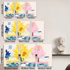 2D flat 1pc vibrant floral meadow landscape wall art for living room bedroom gallery wrapped canvas modern farmhouse style cozy home decor