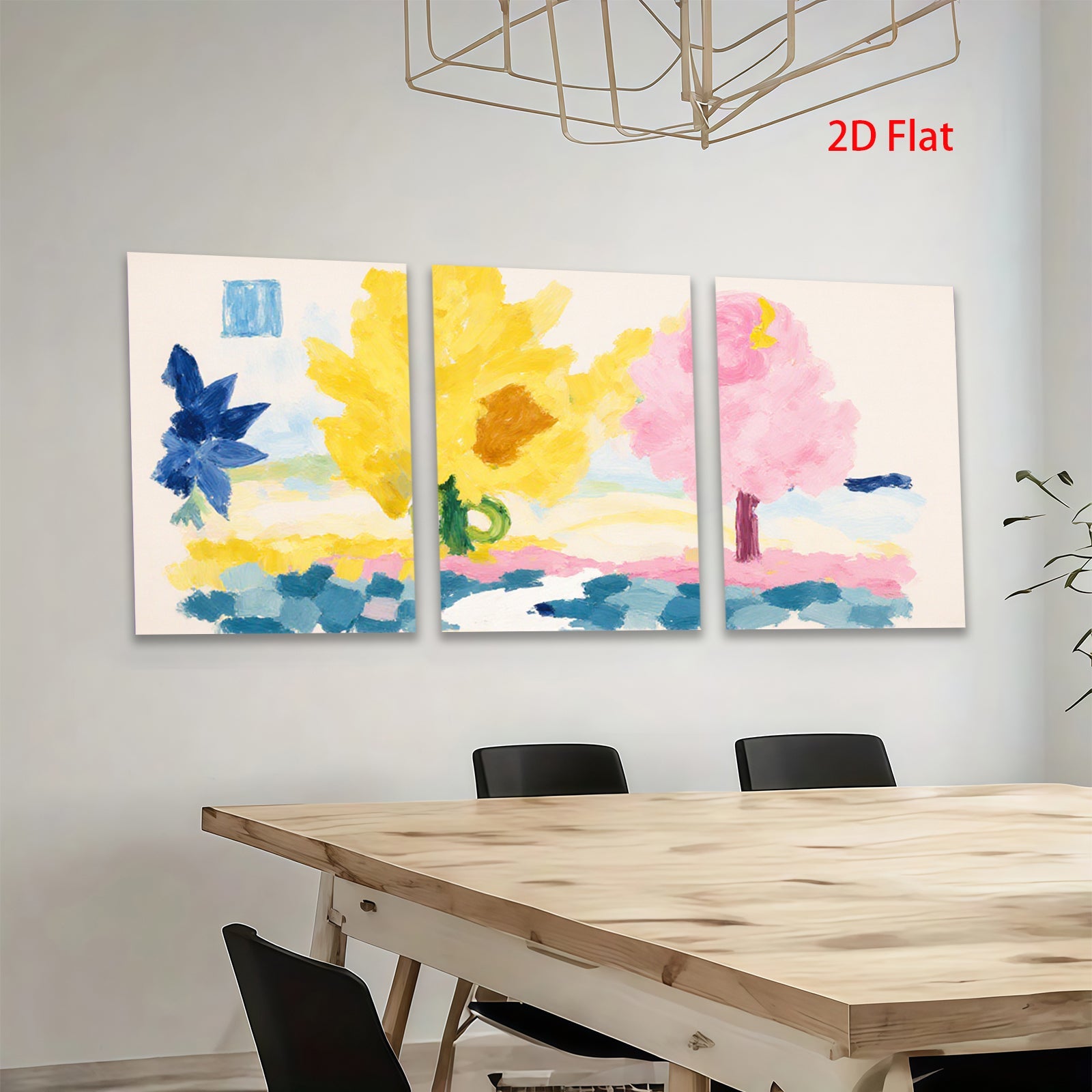 2D flat 1pc vibrant floral meadow landscape wall art for living room bedroom gallery wrapped canvas modern farmhouse style cozy home decor