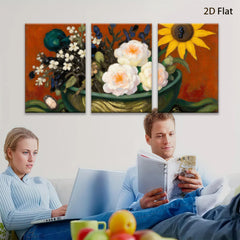 2D flat 1pc vibrant floral still life blossoms perfect for living room bedroom gallery wall decor farmhouse style