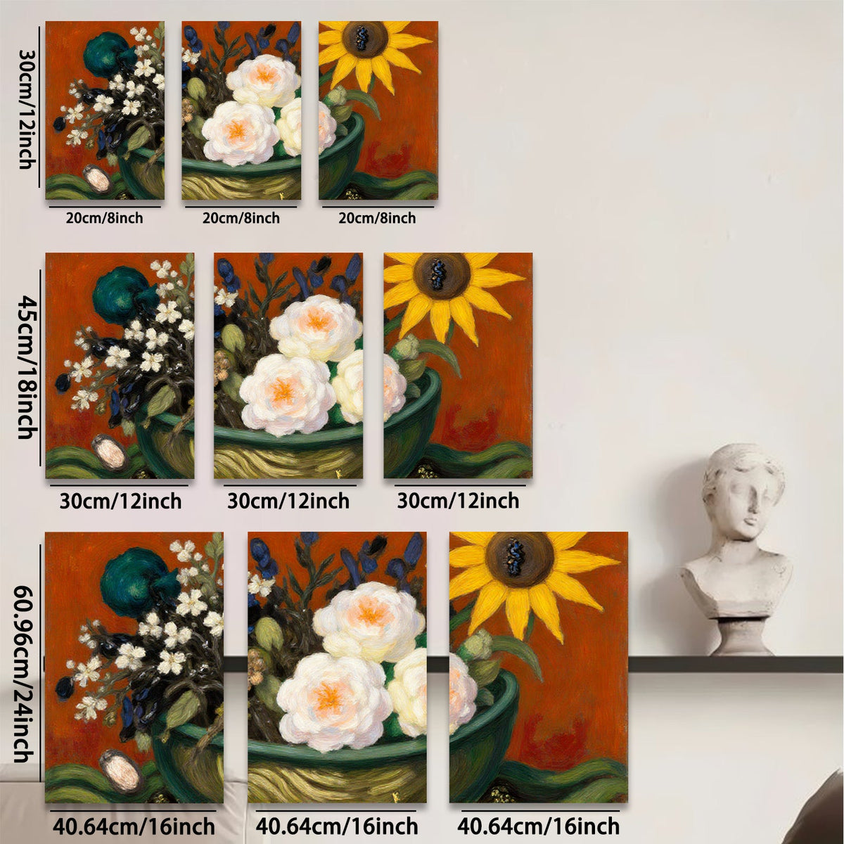 2D flat 1pc vibrant floral still life blossoms perfect for living room bedroom gallery wall decor farmhouse style