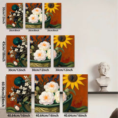 2D flat 1pc vibrant floral still life blossoms perfect for living room bedroom gallery wall decor farmhouse style