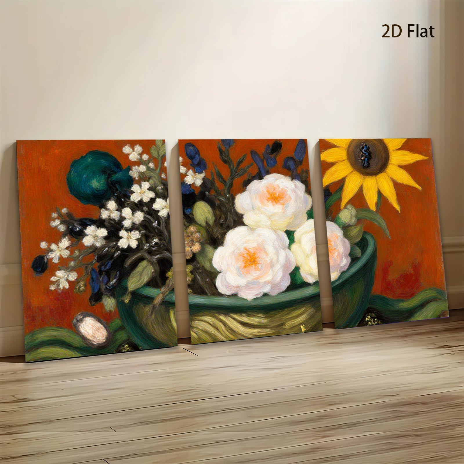 2D flat 1pc vibrant floral still life blossoms perfect for living room bedroom gallery wall decor farmhouse style
