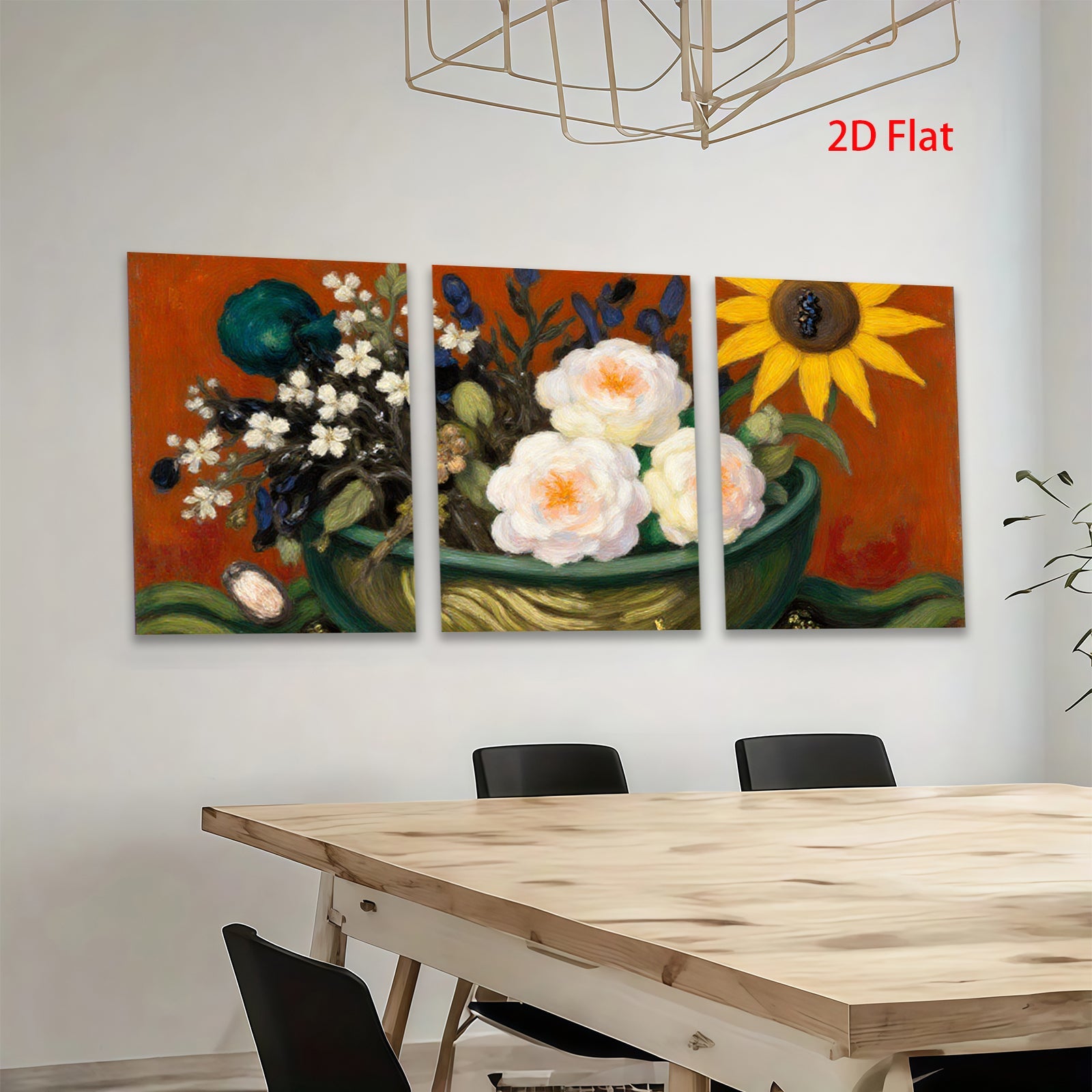 2D flat 1pc vibrant floral still life blossoms perfect for living room bedroom gallery wall decor farmhouse style