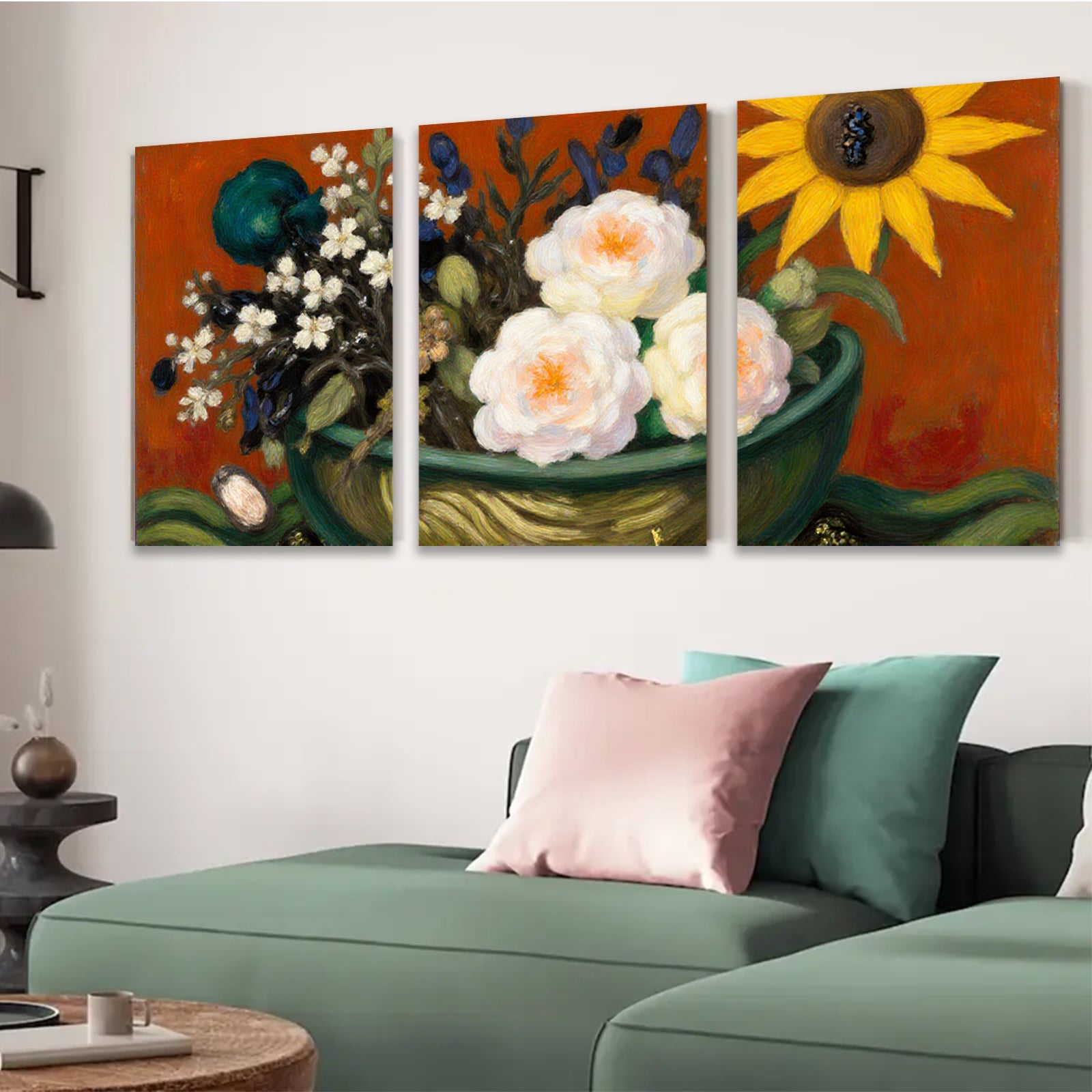 2D flat 1pc vibrant floral still life blossoms perfect for living room bedroom gallery wall decor farmhouse style