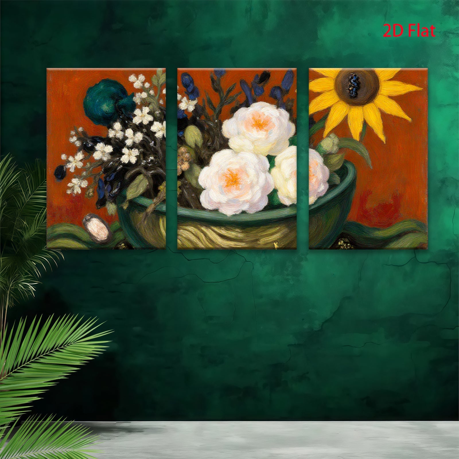 2D flat 1pc vibrant floral still life blossoms perfect for living room bedroom gallery wall decor farmhouse style