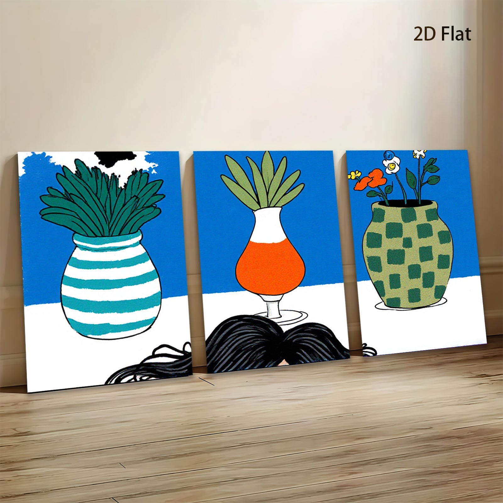 2D flat 1pc vibrant floral still life botanical artwork gallery wall decor farmhouse living room bedroom modern minimalist canvas print