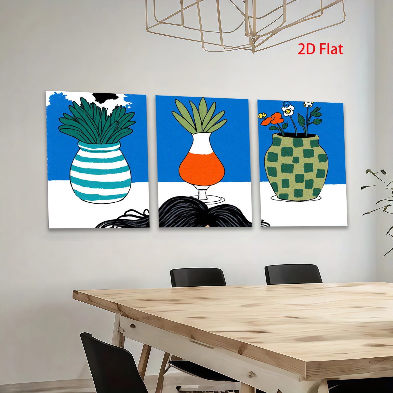 2D flat 1pc vibrant floral still life botanical artwork gallery wall decor farmhouse living room bedroom modern minimalist canvas print
