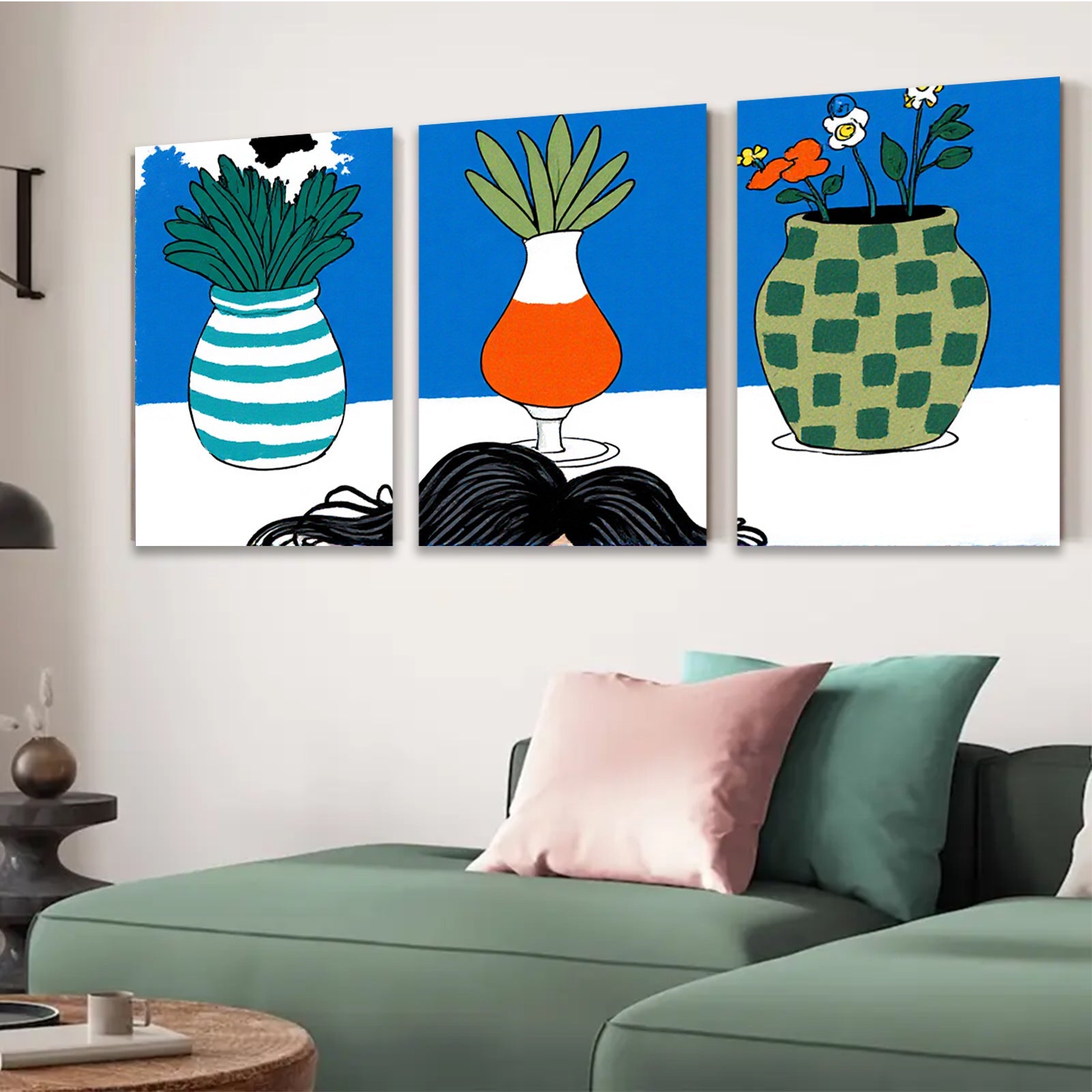 2D flat 1pc vibrant floral still life botanical artwork gallery wall decor farmhouse living room bedroom modern minimalist canvas print