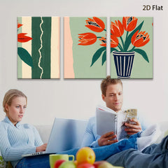 2D flat 1pc vibrant floral still life painting botanical artwork for living room bedroom home office wall decor farmhouse style modern gallery wrapped canvas