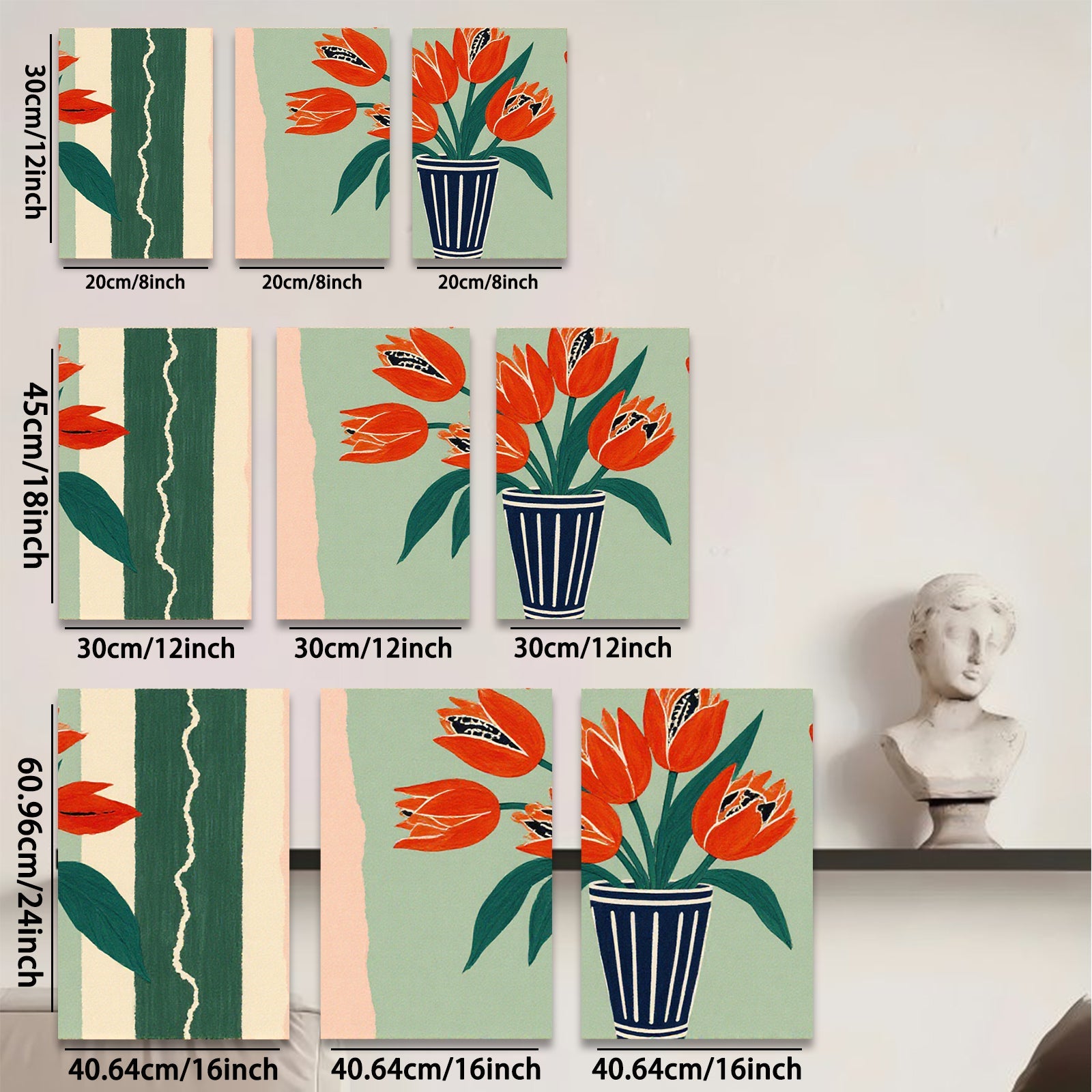 2D flat 1pc vibrant floral still life painting botanical artwork for living room bedroom home office wall decor farmhouse style modern gallery wrapped canvas