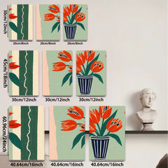 2D flat 1pc vibrant floral still life painting botanical artwork for living room bedroom home office wall decor farmhouse style modern gallery wrapped canvas