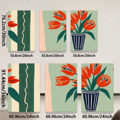 2D flat 1pc vibrant floral still life painting botanical artwork for living room bedroom home office wall decor farmhouse style modern gallery wrapped canvas