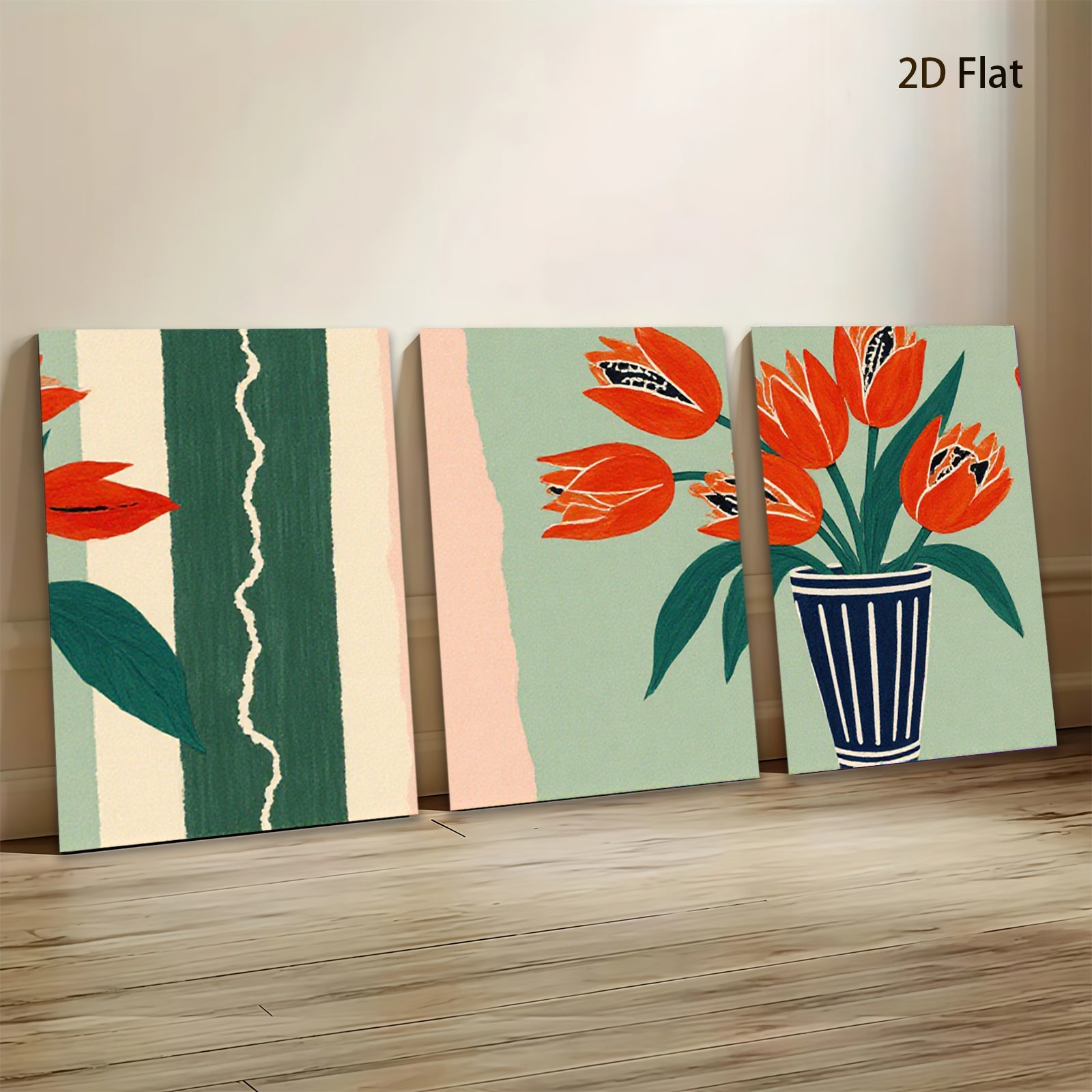 2D flat 1pc vibrant floral still life painting botanical artwork for living room bedroom home office wall decor farmhouse style modern gallery wrapped canvas