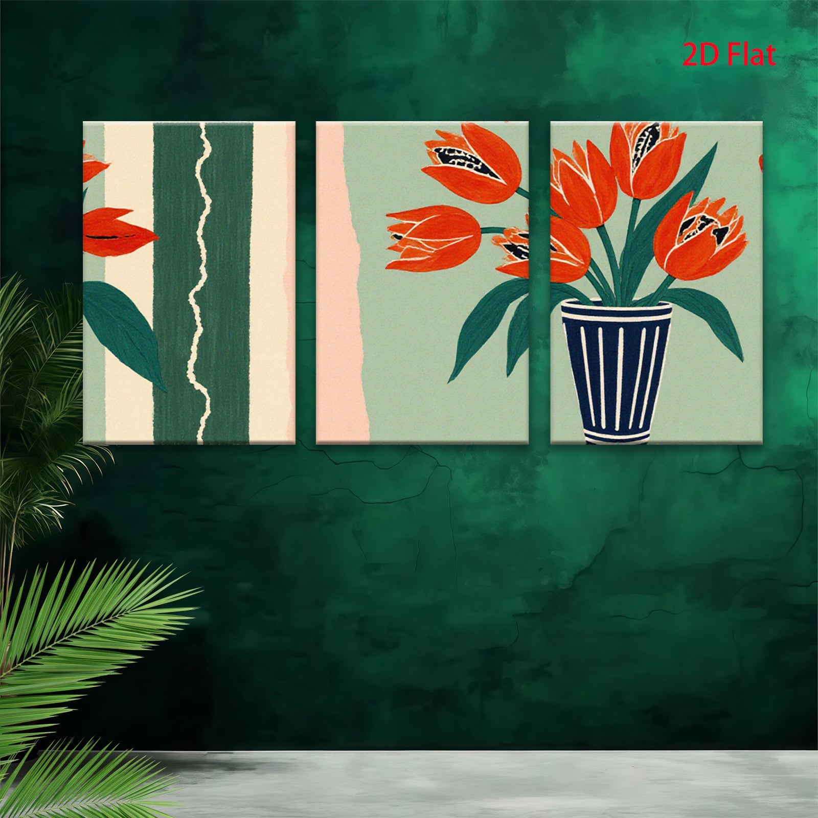 2D flat 1pc vibrant floral still life painting botanical artwork for living room bedroom home office wall decor farmhouse style modern gallery wrapped canvas