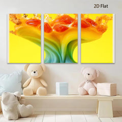 2D flat 1pc vibrant fluid art abstract floral bloom wall decor living room bedroom modern farmhouse gallery wrapped canvas print