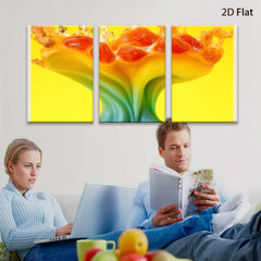 2D flat 1pc vibrant fluid art abstract floral bloom wall decor living room bedroom modern farmhouse gallery wrapped canvas print