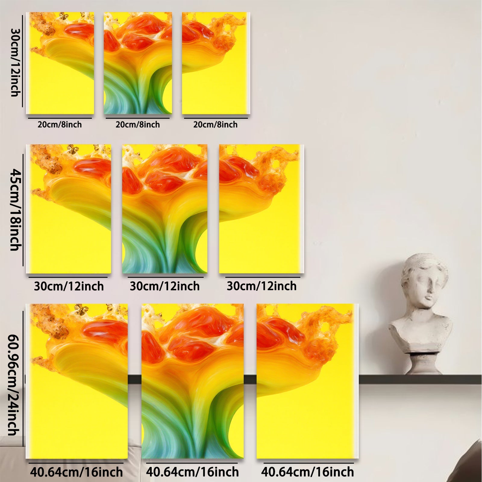 2D flat 1pc vibrant fluid art abstract floral bloom wall decor living room bedroom modern farmhouse gallery wrapped canvas print