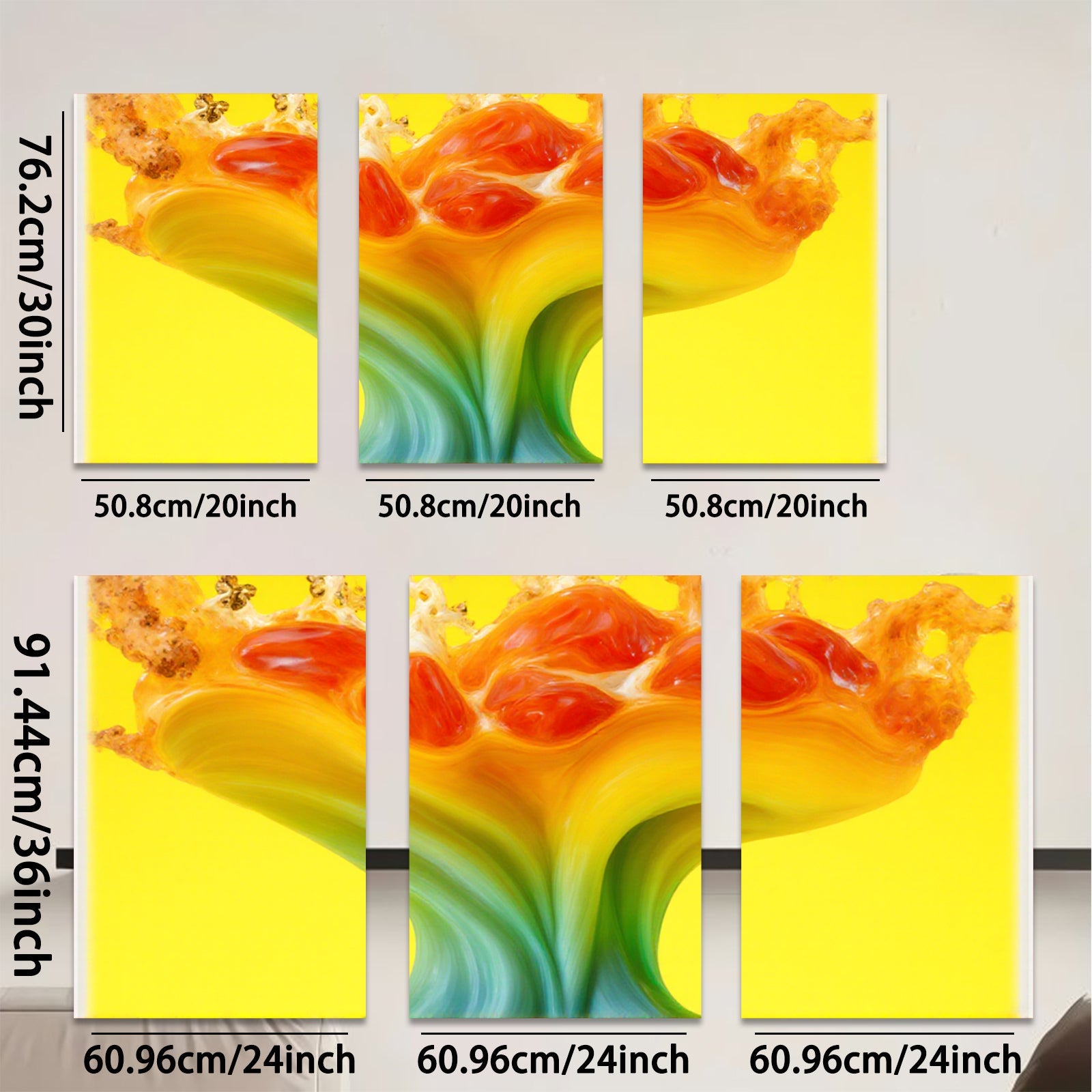 2D flat 1pc vibrant fluid art abstract floral bloom wall decor living room bedroom modern farmhouse gallery wrapped canvas print