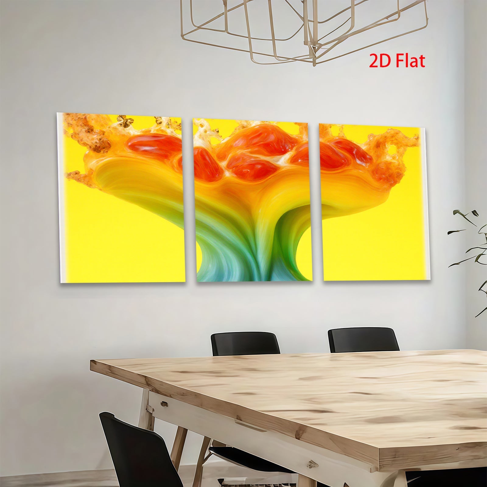2D flat 1pc vibrant fluid art abstract floral bloom wall decor living room bedroom modern farmhouse gallery wrapped canvas print