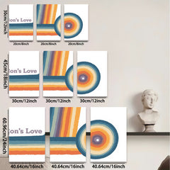 2D flat 1pc vibrant geometric abstract wall art modern farmhouse decor living room bedroom office canvas prints gallery wrapped ready to hang statement piece