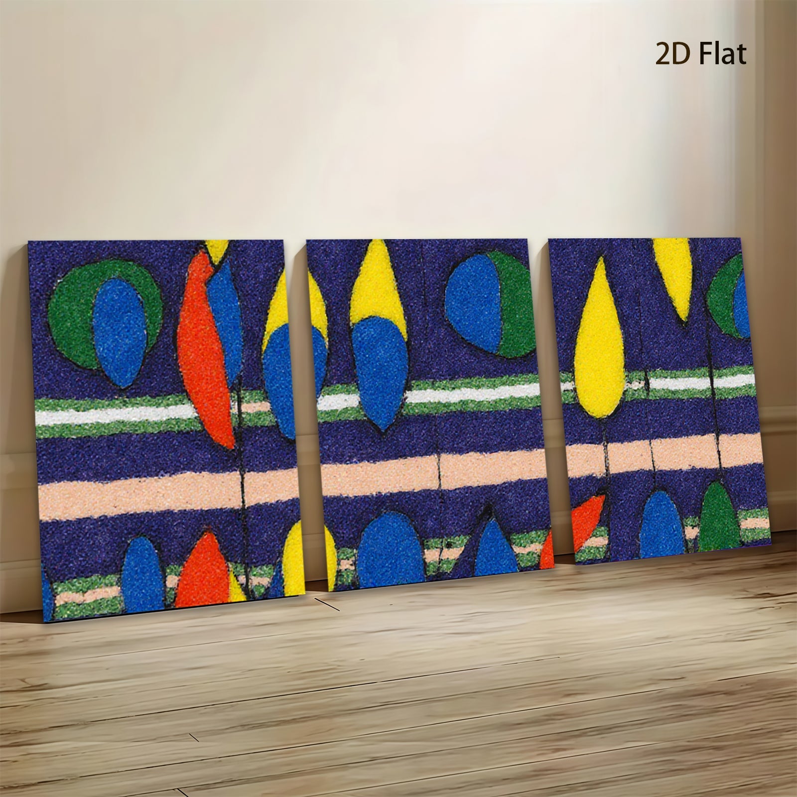 2D flat 1pc vibrant geometric abstract wall art modern home decor living room bedroom office gallery wrapped canvas farmhouse style