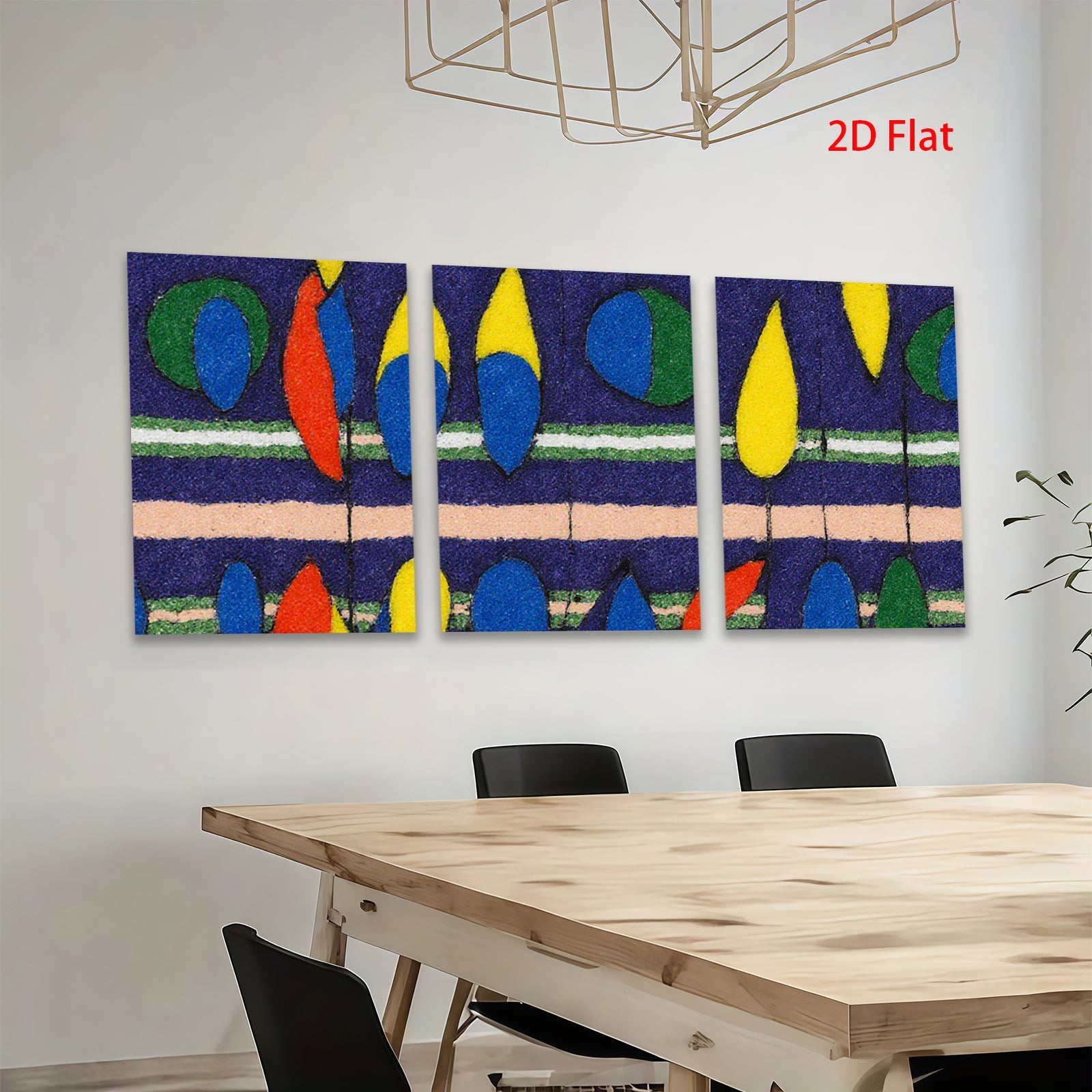 2D flat 1pc vibrant geometric abstract wall art modern home decor living room bedroom office gallery wrapped canvas farmhouse style