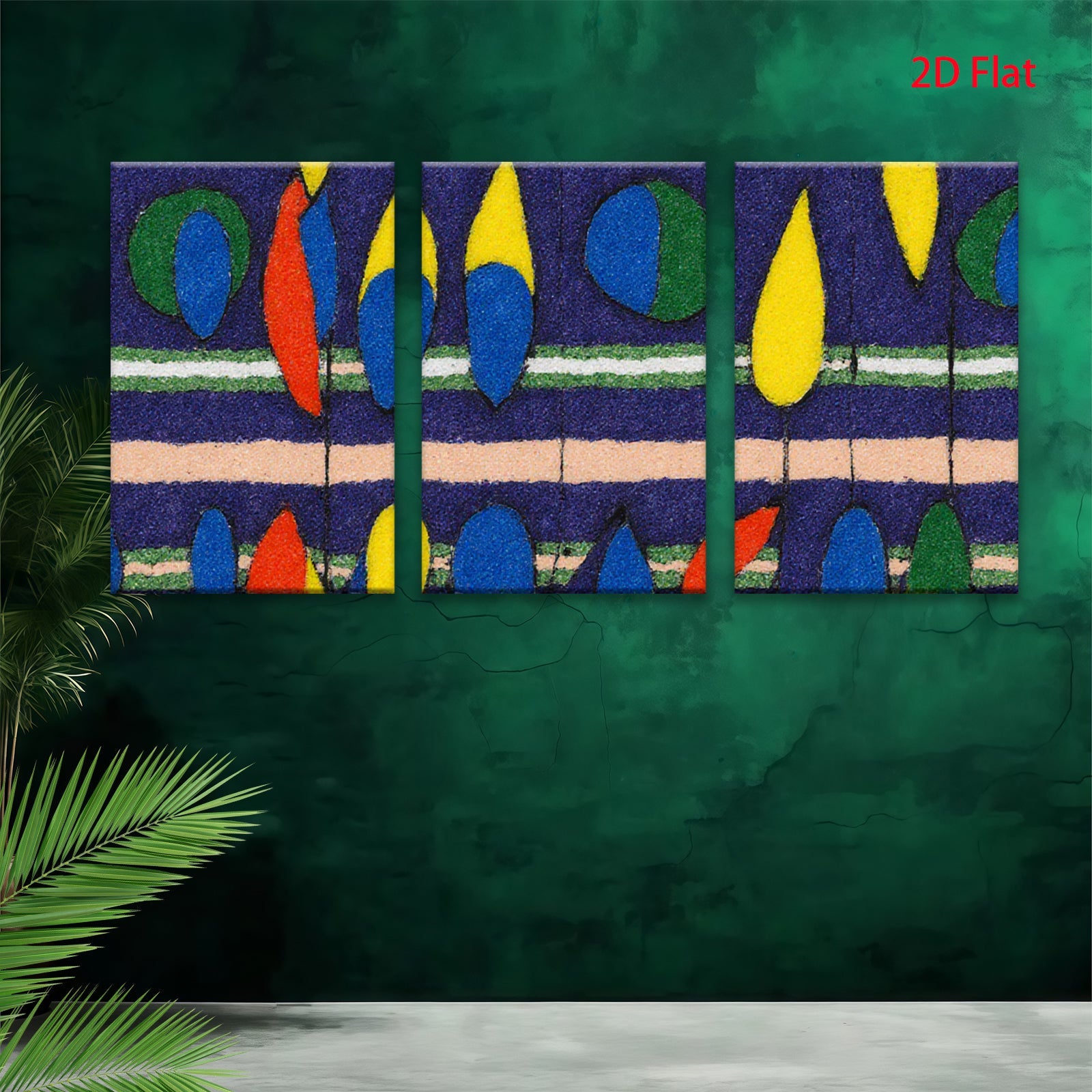 2D flat 1pc vibrant geometric abstract wall art modern home decor living room bedroom office gallery wrapped canvas farmhouse style