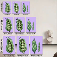 2D flat 1pc vibrant green pod botanical wall art farmhouse kitchen dining room decor modern gallery wrapped canvas prints