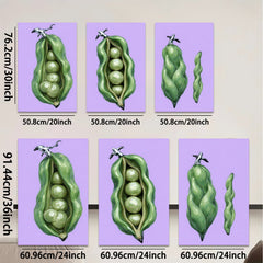 2D flat 1pc vibrant green pod botanical wall art farmhouse kitchen dining room decor modern gallery wrapped canvas prints