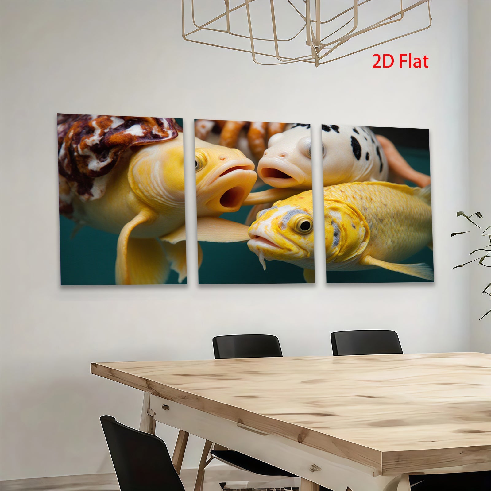 2D flat 1pc vibrant koi fish close up wall decor for living room bedroom modern farmhouse gallery wrapped canvas prints coastal aesthetic