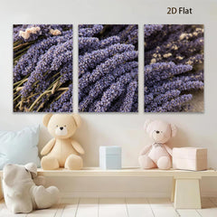 2D flat 1pc vibrant lavender blooms farmhouse wall decor botanical print kitchen dining room living room gallery wrapped canvas modern minimalist