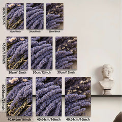 2D flat 1pc vibrant lavender blooms farmhouse wall decor botanical print kitchen dining room living room gallery wrapped canvas modern minimalist