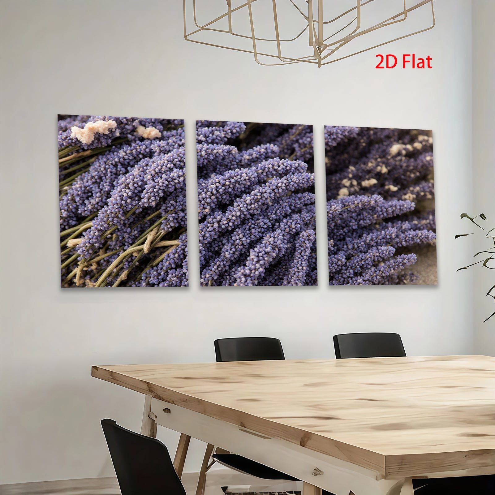 2D flat 1pc vibrant lavender blooms farmhouse wall decor botanical print kitchen dining room living room gallery wrapped canvas modern minimalist