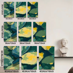 2D flat 1pc vibrant lemon still life modern farmhouse wall art kitchen dining room decor gallery wrapped canvas print botanical accent statement piece