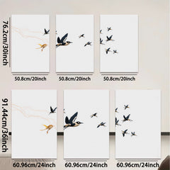2D flat 1pc vibrant migrating birds flocking towards distant horizon farmhouse wall decor living room bedroom modern art gallery wrapped canvas prints