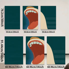 2D flat 1pc vibrant open mouth whimsical art for kids room playroom gallery wall decor farmhouse style living room bedroom modern minimalist