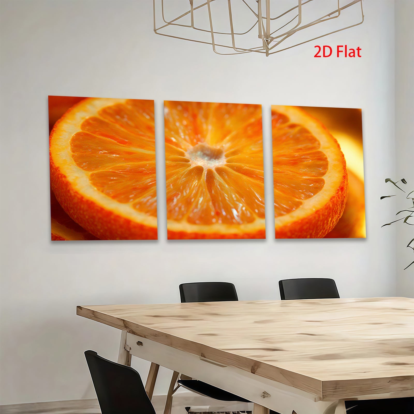 2D flat 1pc vibrant orange slice closeup modern kitchen dining room wall art farmhouse decor living room gallery wrapped canvas print botanical nature