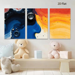 2D flat 1pc vibrant paint swirl abstract canvas wall art for living room bedroom home decor farmhouse style modern minimalist