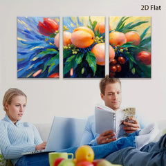 2D flat 1pc vibrant peach blossom painting botanical wall art for living room bedroom farmhouse decor gallery wrapped canvas prints modern farmhouse style