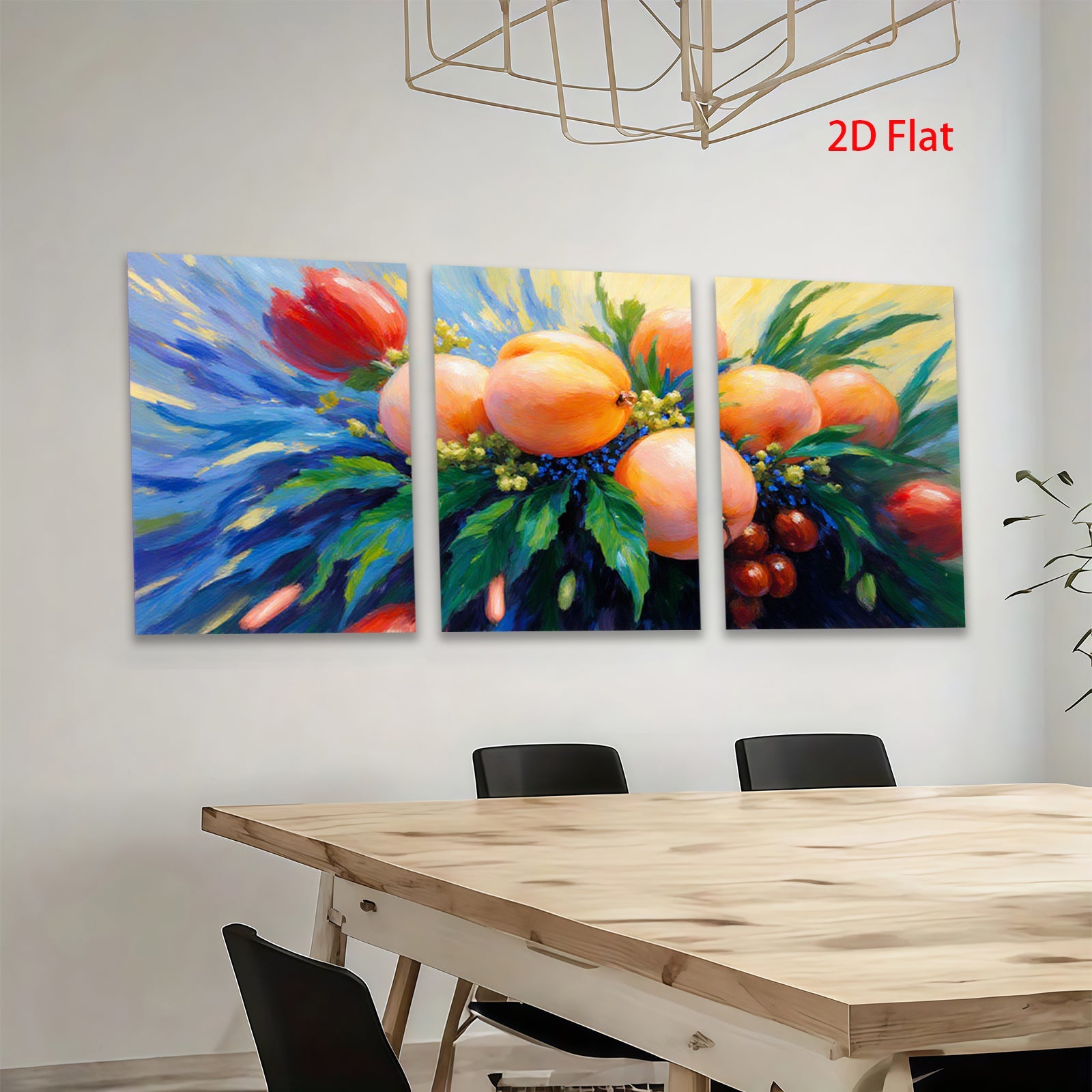 2D flat 1pc vibrant peach blossom painting botanical wall art for living room bedroom farmhouse decor gallery wrapped canvas prints modern farmhouse style
