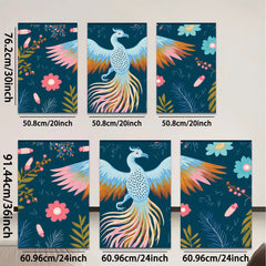 2D flat 1pc vibrant phoenix floral wall art decor bedroom living room farmhouse gallery wrapped canvas prints