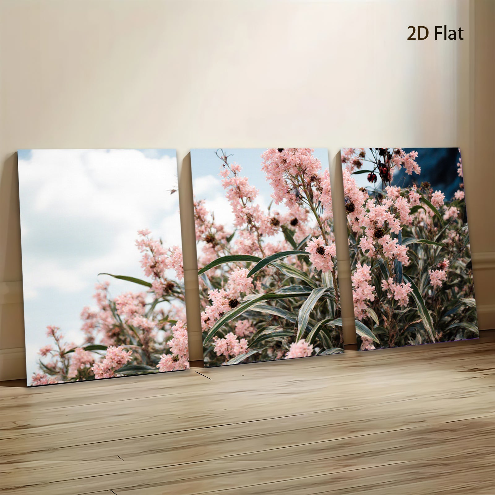 2D flat 1pc vibrant pink spirea bloom garden wall art living room bedroom decor farmhouse style botanical prints cozy aesthetic gallery wrapped canvas