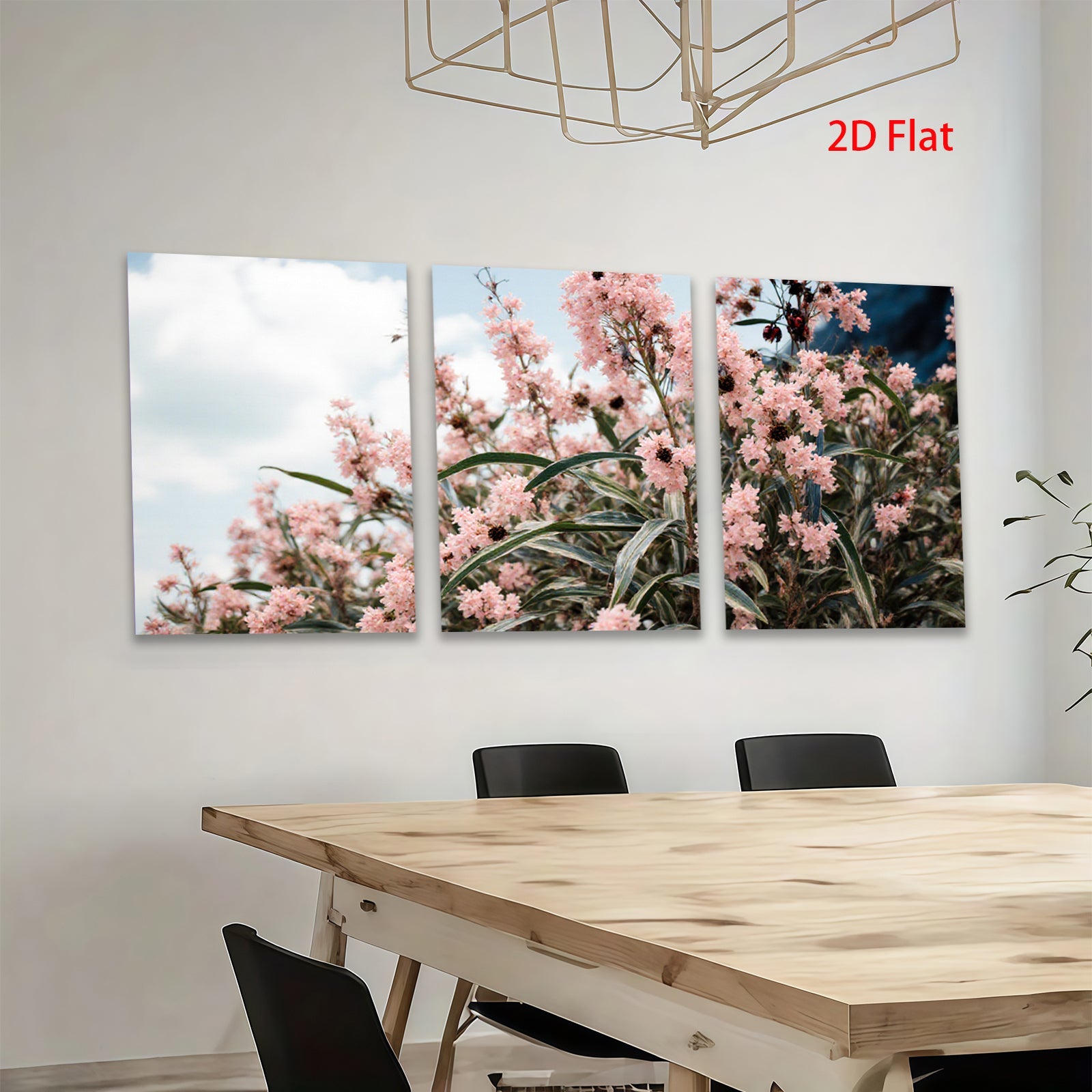 2D flat 1pc vibrant pink spirea bloom garden wall art living room bedroom decor farmhouse style botanical prints cozy aesthetic gallery wrapped canvas
